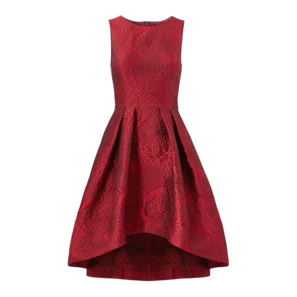 Shoshanna Coraline High Low Dress in Red Floral Jacquard Sleeveless Size 4 - Picture 1 of 9